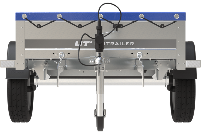 Remorque de jardin 200 Kipp avec roue jockey, châssis H-0 et bâche bleue – Image 5