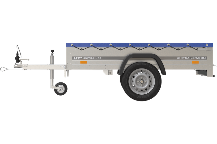 Remorque de jardin 200 Kipp avec roue jockey, châssis H-0 et bâche bleue – Image 6