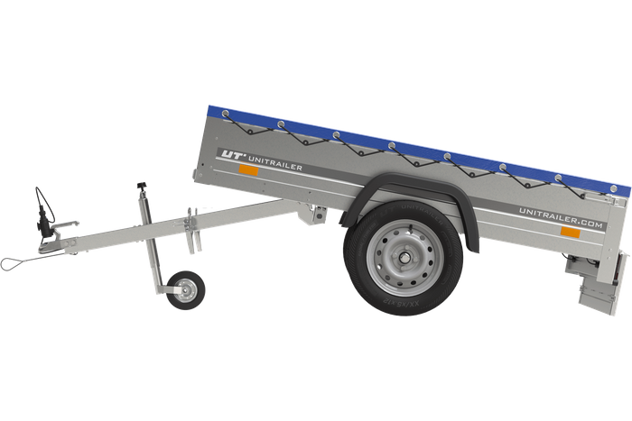 Remorque de jardin 200 Kipp avec roue jockey, châssis H-0 et bâche bleue – Image 7