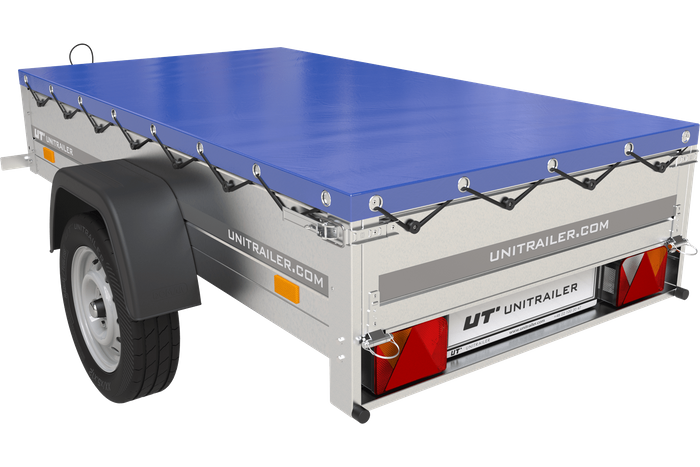 Remorque de jardin 200 Kipp avec roue jockey, châssis H-0 et bâche bleue – Image 8