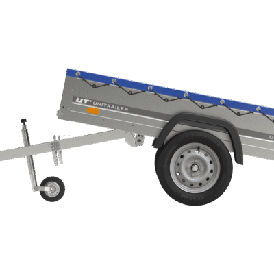 Remorque Garden Trailer 200 Kipp avec roue jockey et bâche plate bleue