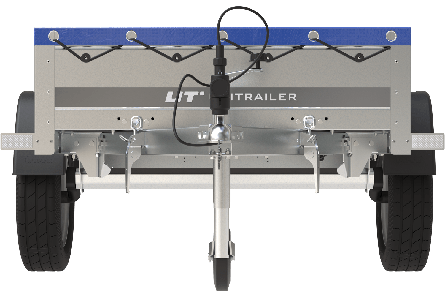 Remorque Garden Trailer 200 Kipp avec roue jockey et bâche plate bleue – Image 7