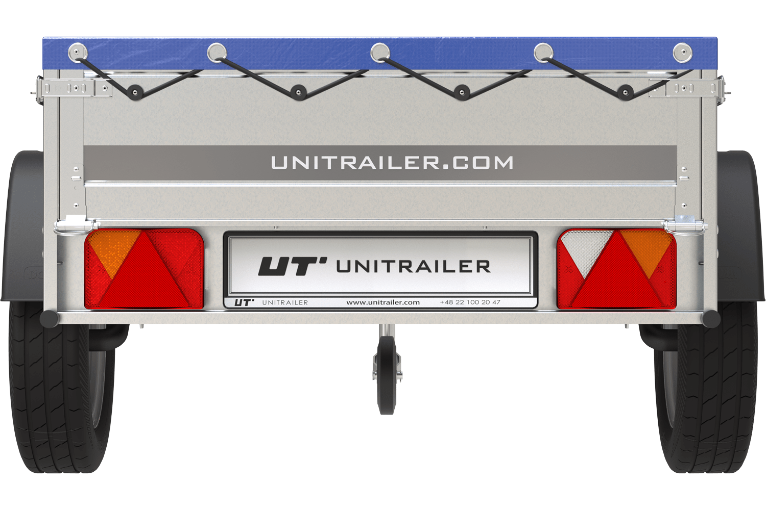 Remorque Garden Trailer 200 Kipp avec roue jockey et bâche plate bleue – Image 6