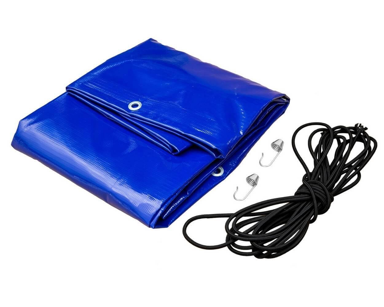 Remorque Garden Trailer 200 Kipp avec roue jockey et bâche plate bleue – Image 2