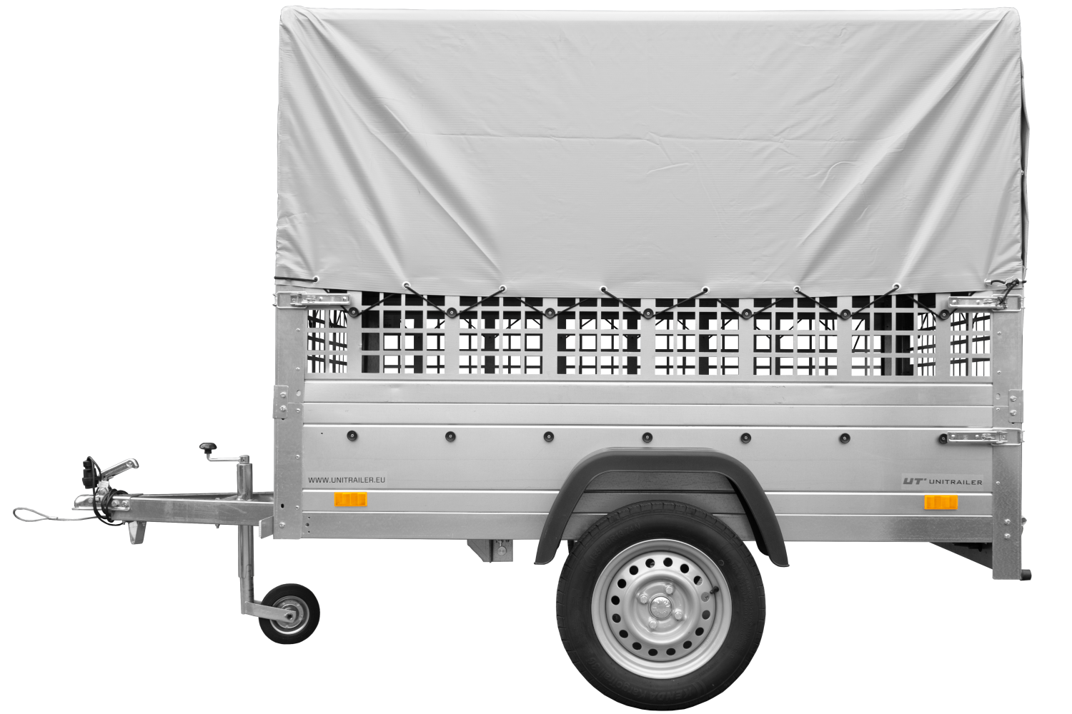 Remorque tôle Garden Trailer 200 KIPP 200×106 cm [avec rehausses grillagées, bâche haute et arceau